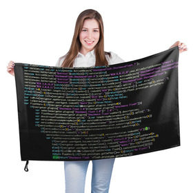Флаг 3D с принтом PHP CODE в Белгороде, 100% полиэстер | плотность ткани — 95 г/м2, размер — 67 х 109 см. Принт наносится с одной стороны | hugo weaving | pc | the matrix | код | компьютеры | матрица | матрица 4 | программист | программный код | цифры