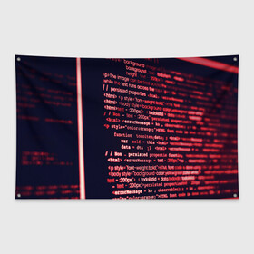 Флаг-баннер с принтом HTML&PHP в Белгороде, 100% полиэстер | размер 67 х 109 см, плотность ткани — 95 г/м2; по краям флага есть четыре люверса для крепления | hugo weaving | pc | the matrix | код | компьютеры | матрица | матрица 4 | программист | программный код | цифры