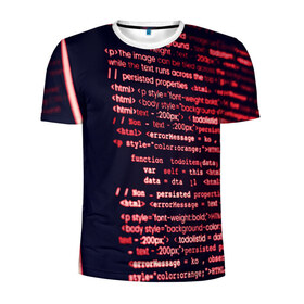 Мужская футболка 3D спортивная с принтом HTML&PHP в Белгороде, 100% полиэстер с улучшенными характеристиками | приталенный силуэт, круглая горловина, широкие плечи, сужается к линии бедра | Тематика изображения на принте: hugo weaving | pc | the matrix | код | компьютеры | матрица | матрица 4 | программист | программный код | цифры