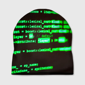 Шапка 3D с принтом КИСЛОТНЫЙ КОД в Белгороде, 100% полиэстер | универсальный размер, печать по всей поверхности изделия | hugo weaving | pc | the matrix | код | компьютеры | матрица | матрица 4 | программист | программный код | цифры