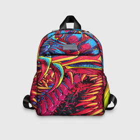 Детский рюкзак 3D с принтом CS GO hyper beast skin в Белгороде, 100% полиэстер | лямки с регулируемой длиной, сверху петелька, чтобы рюкзак можно было повесить на вешалку. Основное отделение закрывается на молнию, как и внешний карман. Внутри дополнительный карман. По бокам два дополнительных кармашка | Тематика изображения на принте: awp | counter strike | cs go | cs go global offensive | hyper beast | skin cs | team cs | команды cs | скины оружия | скоростной зверь | хайпер бист