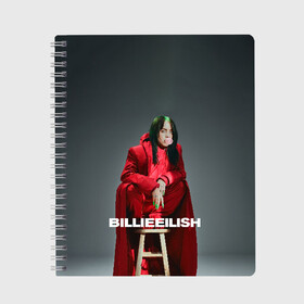 Тетрадь с принтом Billie Eilish в Белгороде, 100% бумага | 48 листов, плотность листов — 60 г/м2, плотность картонной обложки — 250 г/м2. Листы скреплены сбоку удобной пружинной спиралью. Уголки страниц и обложки скругленные. Цвет линий — светло-серый
 | at | billie | don’t | eilish | electronic | eyes | me | music | ocean | pirate | smile | synthpop | usa | айлиш | билли | музыка | пайрэт | синти поп | сша | электронная | электропоп