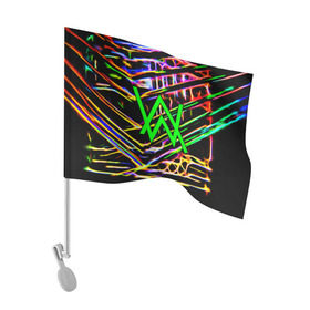 Флаг для автомобиля с принтом ALAN WALKER DJ в Белгороде, 100% полиэстер | Размер: 30*21 см | alan walker | aw | electro | electro music | music | алан уокер | музыка | музыкант | электро | электронная музыка