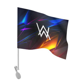 Флаг для автомобиля с принтом ALAN WALKER STRIPES в Белгороде, 100% полиэстер | Размер: 30*21 см | alan walker | aw | electro | electro music | music | алан уокер | музыка | музыкант | электро | электронная музыка