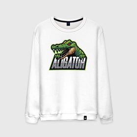 Мужской свитшот хлопок с принтом Alligator / Аллигатор в Белгороде, 100% хлопок |  | design | logo | mascot | герои | дикий | звери | киберспорт | крокодил | спортивная | стиль | талисман | фитнес | форма | футбол | яркие
