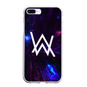 Чехол для iPhone 7Plus/8 Plus матовый с принтом ALAN WALKER NEON в Белгороде, Силикон | Область печати: задняя сторона чехла, без боковых панелей | Тематика изображения на принте: alan walker | aw | electro | electro music | music | алан уокер | музыка | музыкант | электро | электронная музыка