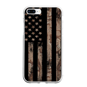 Чехол для iPhone 7Plus/8 Plus матовый с принтом American Flag Camo в Белгороде, Силикон | Область печати: задняя сторона чехла, без боковых панелей | Тематика изображения на принте: eagle | states | united | usa | армейские | армия | камуфляж | орел | служба | снайпер | соединенных | солдат | сша | форма | штатов