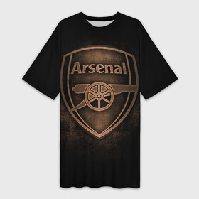 Платье-футболка 3D с принтом Arsenal в Белгороде,  |  | arsenal | arsenal fc | the gunners | английский клуб | арсенал | лондон | лондонский арсенал | премьер лига | футбол | футболист | футбольный клуб