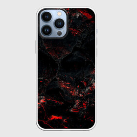 Чехол для iPhone 13 Pro Max с принтом Red and Black в Белгороде,  |  | Тематика изображения на принте: black | blood | metal | red | texture | абстракция | камень | краски | красная | красно черное | кровь | лава | метал | текстура | черная