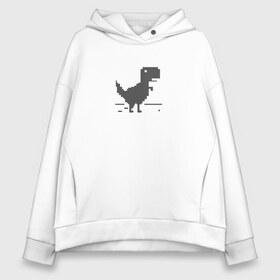 Женское худи Oversize хлопок с принтом Chrome T Rex в Белгороде, френч-терри — 70% хлопок, 30% полиэстер. Мягкий теплый начес внутри —100% хлопок | боковые карманы, эластичные манжеты и нижняя кромка, капюшон на магнитной кнопке | chrome | google | google chrome | t rex | trex | гугл хром | т рэкс | тирекс | хром