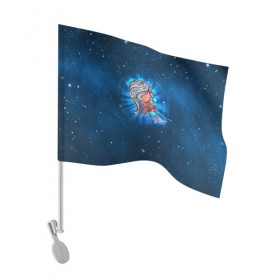 Флаг для автомобиля с принтом Водолей в Белгороде, 100% полиэстер | Размер: 30*21 см | вселенная | гороскоп | знаки зодиака | зодиак | космос | медитация | планеты