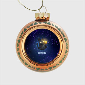 Стеклянный ёлочный шар с принтом Скорпион в Белгороде, Стекло | Диаметр: 80 мм | вселенная | гороскоп | знаки зодиака | зодиак | космос | медитация | планеты
