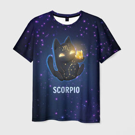 Мужская футболка 3D с принтом Скорпион в Белгороде, 100% полиэфир | прямой крой, круглый вырез горловины, длина до линии бедер | вселенная | гороскоп | знаки зодиака | зодиак | космос | медитация | планеты