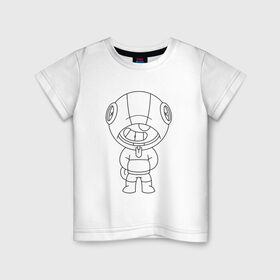 Детская футболка хлопок с принтом LEON (раскраска) в Белгороде, 100% хлопок | круглый вырез горловины, полуприлегающий силуэт, длина до линии бедер | 