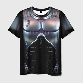 Мужская футболка 3D с принтом Робокоп в Белгороде, 100% полиэфир | прямой крой, круглый вырез горловины, длина до линии бедер | 90 е | robocop | броня | железный | костюм | машина | робот | стальной | торс