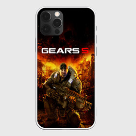 Чехол для iPhone 12 Pro с принтом GEARS 5 в Белгороде, силикон | область печати: задняя сторона чехла, без боковых панелей | alien | combat | fight | game | gears 5 | gears of war | gun | human | man | monsters | powerful | saw | strong | war | weapon | игры