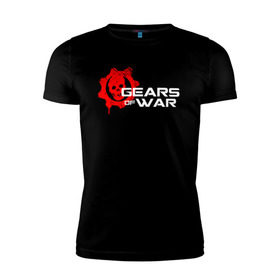 Мужская футболка премиум с принтом GEARS OF WAR (НА СПИНЕ) в Белгороде, 92% хлопок, 8% лайкра | приталенный силуэт, круглый вырез ворота, длина до линии бедра, короткий рукав | gears | gears 5 | gears of war | gears of war 5 | шестерёнки