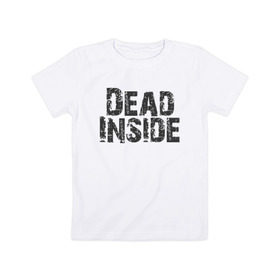 Детская футболка хлопок с принтом Dead inside в Белгороде, 100% хлопок | круглый вырез горловины, полуприлегающий силуэт, длина до линии бедер | dead inside | dont open | гуль | дед инсайт | дединсайт | дэд инсайт | дэдинсайт | интроверт | кен канеки | мертв внутри | мертвый внутри