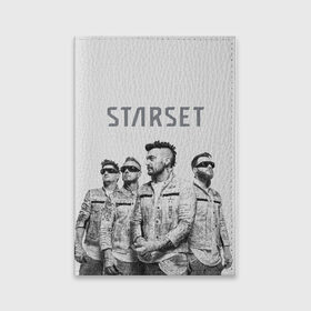 Обложка для паспорта матовая кожа с принтом Starset Band в Белгороде, натуральная матовая кожа | размер 19,3 х 13,7 см; прозрачные пластиковые крепления | Тематика изображения на принте: logo | rock | starset | лого | рок | старсет