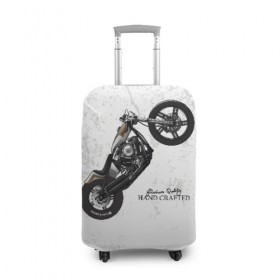 Чехол для чемодана 3D с принтом Vintage Chopper Motorcycle в Белгороде, 86% полиэфир, 14% спандекс | двустороннее нанесение принта, прорези для ручек и колес | 