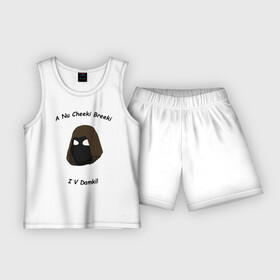 Детская пижама с шортами хлопок с принтом ЧИКИ БРИКИ (ИНГЛИШ ВЕРСИОН) в Белгороде,  |  | s.t.a.l.k.e.r | stalker | stalker 2 | с.т.а.л.к.е.р | сталкер | сталкер 2