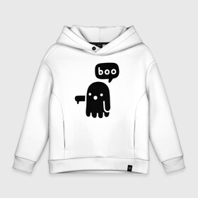 Детское худи Oversize хлопок с принтом Boo в Белгороде, френч-терри — 70% хлопок, 30% полиэстер. Мягкий теплый начес внутри —100% хлопок | боковые карманы, эластичные манжеты и нижняя кромка, капюшон на магнитной кнопке | Тематика изображения на принте: 19 | 2019 | boo | ghost | halloween | бу | ведьма | зло | картинка | нечисть | приведение | призрак | прикольная | тыква | тьма | ужас | хелловин | хеллоувин | хэллоуин