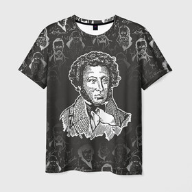 Мужская футболка 3D с принтом А.С.Пушкин в Белгороде, 100% полиэфир | прямой крой, круглый вырез горловины, длина до линии бедер | а.с.пушкин | знания | классик | литература | писатели | писатель | писатель классик | пушкин | школа | школьная программа