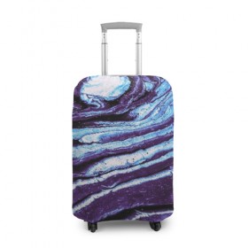 Чехол для чемодана 3D с принтом Фиолетовые краски металлик в Белгороде, 86% полиэфир, 14% спандекс | двустороннее нанесение принта, прорези для ручек и колес | Тематика изображения на принте: 