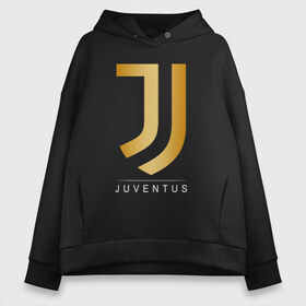 Женское худи Oversize хлопок с принтом JUVENTUS GOLDEN LOGO в Белгороде, френч-терри — 70% хлопок, 30% полиэстер. Мягкий теплый начес внутри —100% хлопок | боковые карманы, эластичные манжеты и нижняя кромка, капюшон на магнитной кнопке | cr7 | juve | juventus | ronaldo | роналдо | ювентус