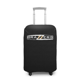Чехол для чемодана 3D с принтом BRAZZERS в Белгороде, 86% полиэфир, 14% спандекс | двустороннее нанесение принта, прорези для ручек и колес | brazzers | hub | бразерс