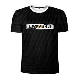 Мужская футболка 3D спортивная с принтом BRAZZERS в Белгороде, 100% полиэстер с улучшенными характеристиками | приталенный силуэт, круглая горловина, широкие плечи, сужается к линии бедра | Тематика изображения на принте: brazzers | hub | бразерс