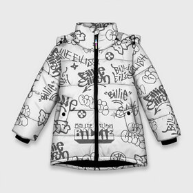 Зимняя куртка для девочек 3D с принтом Billie Eilish Graffiti Gray в Белгороде, ткань верха — 100% полиэстер; подклад — 100% полиэстер, утеплитель — 100% полиэстер. | длина ниже бедра, удлиненная спинка, воротник стойка и отстегивающийся капюшон. Есть боковые карманы с листочкой на кнопках, утяжки по низу изделия и внутренний карман на молнии. 

Предусмотрены светоотражающий принт на спинке, радужный светоотражающий элемент на пуллере молнии и на резинке для утяжки. | billie | eilish | graffiti | grunge | айлиш | беляш | беляшик | билли | биляш | граффити | татуировки
