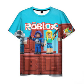 Мужская футболка 3D с принтом Roblox в Белгороде, 100% полиэфир | прямой крой, круглый вырез горловины, длина до линии бедер | roblox | roblox games | игра роблокс | роблокс симулятор