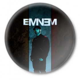 Значок с принтом Eminem в Белгороде,  металл | круглая форма, металлическая застежка в виде булавки | Тематика изображения на принте: emenem | eminem | hip hop | hiphop | kamikaze | marshal mathers | marshall | marshall mathers | rap | rap god | revival | slim shadi | slim shady | venom | еминем | олдскул | реп | рэп | хипхоп | эминем