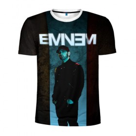 Мужская футболка 3D спортивная с принтом Eminem в Белгороде, 100% полиэстер с улучшенными характеристиками | приталенный силуэт, круглая горловина, широкие плечи, сужается к линии бедра | emenem | eminem | hip hop | hiphop | kamikaze | marshal mathers | marshall | marshall mathers | rap | rap god | revival | slim shadi | slim shady | venom | еминем | олдскул | реп | рэп | хипхоп | эминем