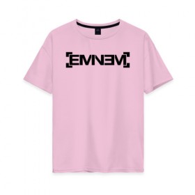 Женская футболка хлопок Oversize с принтом Eminem в Белгороде, 100% хлопок | свободный крой, круглый ворот, спущенный рукав, длина до линии бедер
 | emenem | eminem | hip hop | hiphop | kamikaze | marshal mathers | marshall | marshall mathers | rap | rap god | revival | slim shadi | slim shady | venom | еминем | олдскул | реп | рэп | хипхоп | эминем