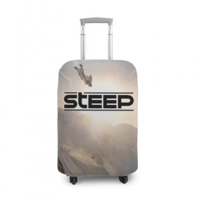 Чехол для чемодана 3D с принтом Steep в Белгороде, 86% полиэфир, 14% спандекс | двустороннее нанесение принта, прорези для ручек и колес | steep | горы | зима | игра steep | снег | спорт