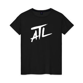 Женская футболка хлопок с принтом ATL ACIDHOUZE в Белгороде, 100% хлопок | прямой крой, круглый вырез горловины, длина до линии бедер, слегка спущенное плечо | acidhouze | atl | atl acidhouze | rap | russia | атл | реп | россия