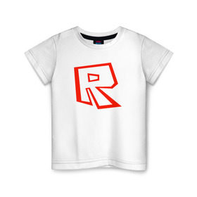 Детская футболка хлопок с принтом Roblox в Белгороде, 100% хлопок | круглый вырез горловины, полуприлегающий силуэт, длина до линии бедер | 