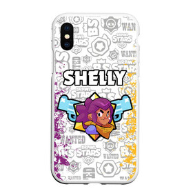 Чехол для iPhone XS Max матовый с принтом BRAWL STARS SHELLY в Белгороде, Силикон | Область печати: задняя сторона чехла, без боковых панелей | android | brawl stars | colt | crow | games | leon | penny | poco. | shelly | spike | wanted | брав | бравл старс | звезды | игры | мобильные игры | старс