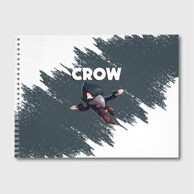 Альбом для рисования с принтом BRAWL STARS CROW в Белгороде, 100% бумага
 | матовая бумага, плотность 200 мг. | brawl stars | bull | colt | crow | leon | stars | берли | бо | брок | ворон | джесси | динамайк | дэррил | кольт | леон | мортис | нита | пайпер | пенни | поко | пэм | рикошет | спайк | фрэнк | шелли | эль примо