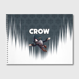 Альбом для рисования с принтом BRAWL STARS CROW в Белгороде, 100% бумага
 | матовая бумага, плотность 200 мг. | brawl stars | bull | colt | crow | leon | stars | берли | бо | брок | ворон | джесси | динамайк | дэррил | кольт | леон | мортис | нита | пайпер | пенни | поко | пэм | рикошет | спайк | фрэнк | шелли | эль примо