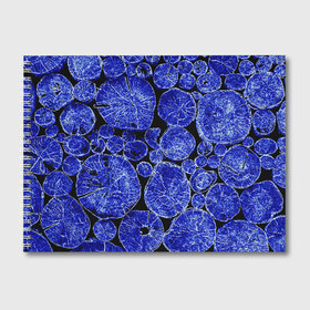 Альбом для рисования с принтом Синие брёвна в Белгороде, 100% бумага
 | матовая бумага, плотность 200 мг. | neon | бревна | брёвнами | бревно | дрова | дровы | неон | неонка | неоновые | синие | синий | синими
