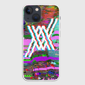 Чехол для iPhone 13 mini с принтом two XX glitch background в Белгороде,  |  | Тематика изображения на принте: 02 | anime | darling in the franxx | hiro | manga | zero two | аниме | ахегао | любимый во франксе | манга | милый во франксе | ноль два | хиро