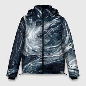 Мужская зимняя куртка 3D с принтом Темные холодные краски в Белгороде, верх — 100% полиэстер; подкладка — 100% полиэстер; утеплитель — 100% полиэстер | длина ниже бедра, свободный силуэт Оверсайз. Есть воротник-стойка, отстегивающийся капюшон и ветрозащитная планка. 

Боковые карманы с листочкой на кнопках и внутренний карман на молнии. | abstract | acrylic | art | color | liquid | modern | paint | painting | splash | абстракция | акрил | арт | брызги | жидкость | искусство | краска | пятна | рисунок | современный