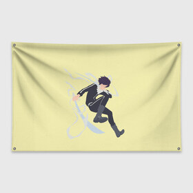 Флаг-баннер с принтом Yato в Белгороде, 100% полиэстер | размер 67 х 109 см, плотность ткани — 95 г/м2; по краям флага есть четыре люверса для крепления | god of calamity | noragami | shinki | yato | yatogami | бездомный бог | бог бедствия | шинки | ято