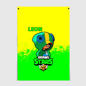 Постер с принтом Brawl Stars LEON в Белгороде, 100% бумага
 | бумага, плотность 150 мг. Матовая, но за счет высокого коэффициента гладкости имеет небольшой блеск и дает на свету блики, но в отличии от глянцевой бумаги не покрыта лаком | brawl | brawl stars | crow | leon | stars | бравл | бравл старс | браво старс | игра | компьютерная | кров | леон | онлайн | старс