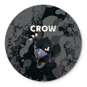 Коврик для мышки круглый с принтом Brawl Stars CROW в Белгороде, резина и полиэстер | круглая форма, изображение наносится на всю лицевую часть | brawl | brawl stars | crow | leon | stars | бравл | бравл старс | браво старс | игра | компьютерная | кров | леон | онлайн | старс