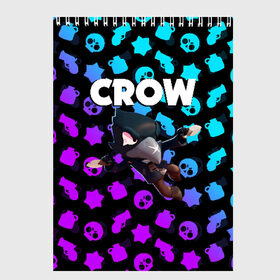 Скетчбук с принтом BRAWL STARS CROW в Белгороде, 100% бумага
 | 48 листов, плотность листов — 100 г/м2, плотность картонной обложки — 250 г/м2. Листы скреплены сверху удобной пружинной спиралью | brawl stars | bull | colt | crow | leon | stars | берли | бо | брок | ворон | джесси | динамайк | дэррил | кольт | леон | мортис | нита | пайпер | пенни | поко | пэм | рикошет | спайк | фрэнк | шелли | эль примо