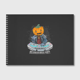 Альбом для рисования с принтом Halloween party в Белгороде, 100% бумага
 | матовая бумага, плотность 200 мг. | Тематика изображения на принте: diy | ghost | halloween | horror | makeup | scary | skull clown | trick or treat | вампир | ведьма | кошка | луна | магия | ночь | тыква | хэллоуин